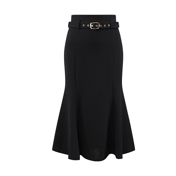 ワンピース A FERRETTI Women Mid Skirts A 0436 6621 0555 Black Black side-slit satin maxi skirt Alberta Ferretti - women