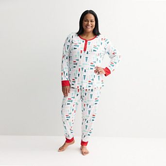 Plus Size Jammies For Your Families® Christmas Tree Farm Pajama Top & Pajama Bottoms Set