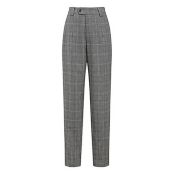 Women's Houndstooth Pant Vintage Work Plaid Long Trousers