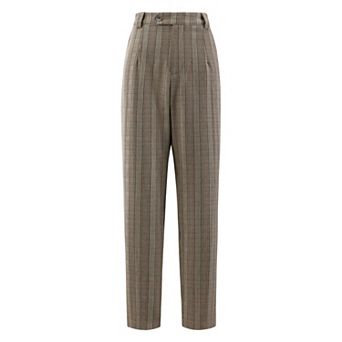 Women's Houndstooth Pant Vintage Work Plaid Long Trousers