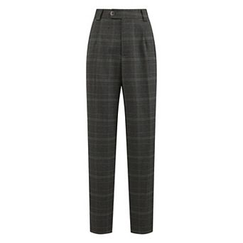 Women's Houndstooth Pant Vintage Work Plaid Long Trousers