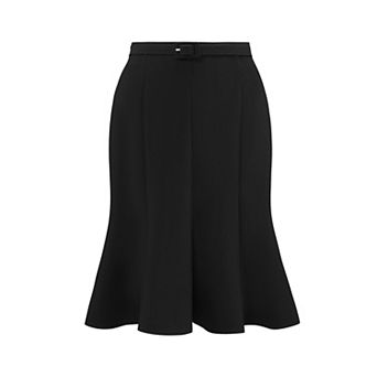 Women's Fishtails Skirt High Waist Ruffled Mini Bodycon Skirt with Belt
