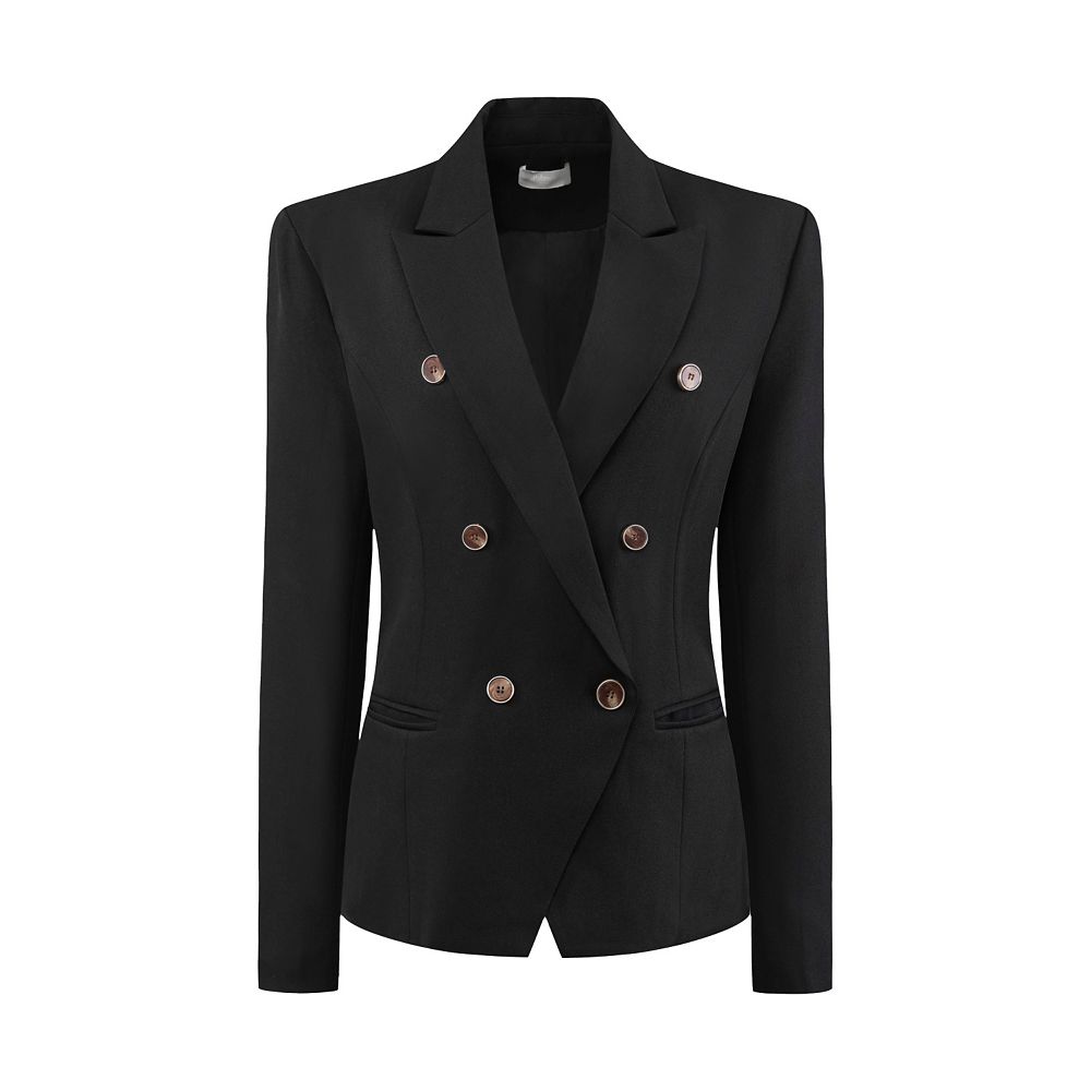 Women's Double Breasted Blazer Long Sleeve Casual Work Suit