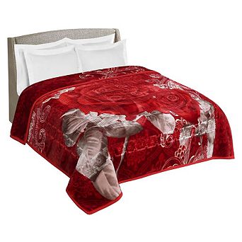 Nestl Heavy & Warm Korean Style Reversible Printed Raschel Mink Blanket