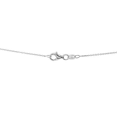 Primavera Sterling Silver Heart Pendant Ball Stud Necklace