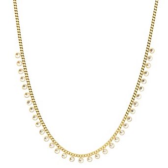 Primavera Gold Over Silver Cubic Zirconia Necklace