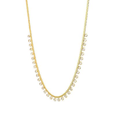 Primavera Gold Over Silver Cubic Zirconia Necklace