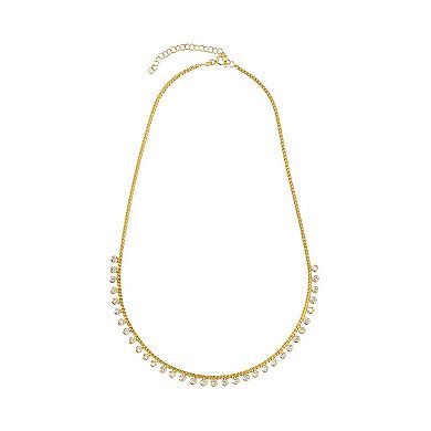 Primavera Gold Over Silver Cubic Zirconia Necklace