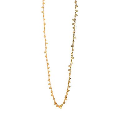 Primavera Gold Over Silver Ball Stud Necklace