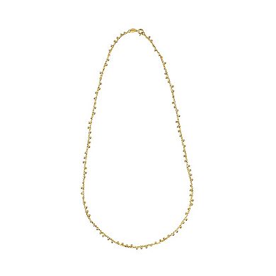 Primavera Gold Over Silver Ball Stud Necklace