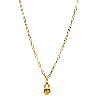Primavera Gold Over Silver Heart Locket Necklace