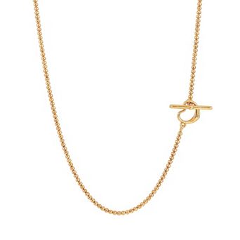 Primavera Gold Over Silver Heart Lariat Necklace
