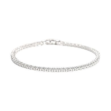 Primavera Sterling Silver Cubic Zirconia Tennis Bracelet