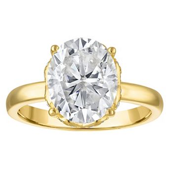 White Lotus 14k Gold Over Silver 5 Carat T.W. Lab-Created Moissanite Engagement Ring