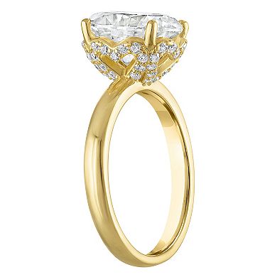White Lotus 14k Gold Over Silver 5 Carat T.W. Lab-Created Moissanite Engagement Ring