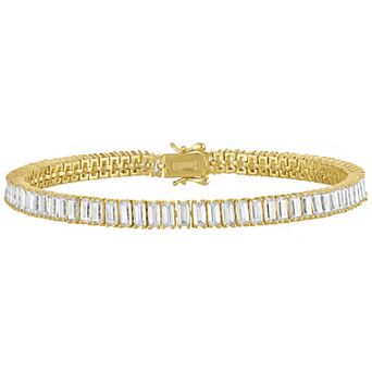 White Lotus 14k Gold Over Sterling Silver Lab-Created Moissanite Bracelet