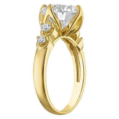 White Lotus 14k Gold Over Silver 4 1/5 Carat T.W. Lab-Created Moissanite Engagement Ring