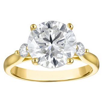 White Lotus 14k Gold Over Silver 4 1/4 Carat T.W. Lab-Created Moissanite Engagement Ring