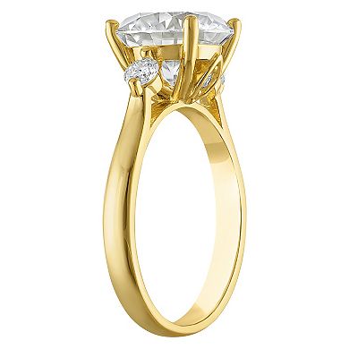 White Lotus 14k Gold Over Silver 4 1/4 Carat T.W. Lab-Created Moissanite Engagement Ring