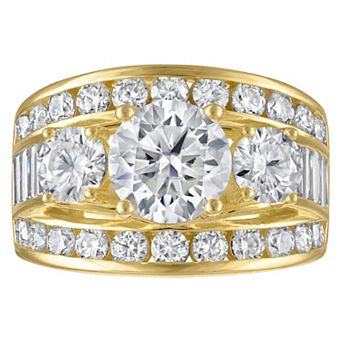 White Lotus 14k Gold Over Silver 5 4/5 Carat T.W. Lab-Created Moissanite Engagement Ring