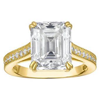 White Lotus 14k Gold Over Silver 5 1/3 Carat T.W. Lab-Created Moissanite Engagement Ring