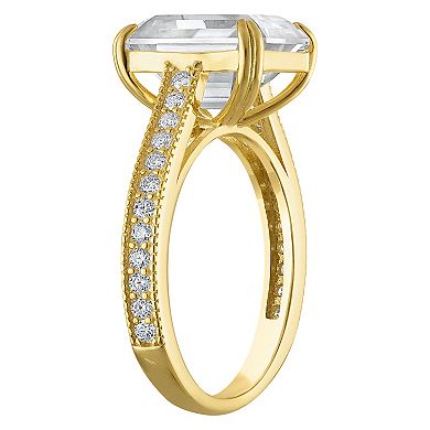 White Lotus 14k Gold Over Silver 5 1/3 Carat T.W. Lab-Created Moissanite Engagement Ring