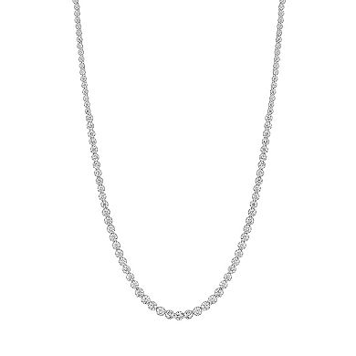 White Lotus Platinum Over Sterling Silver Lab-Created Moissanite Tennis Necklace