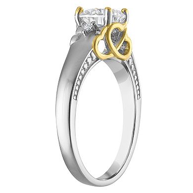 White Lotus Sterling Silver Lab-Created Moissanite Ring