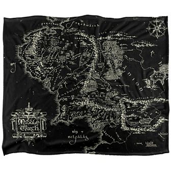 Lord Of The Rings Middle Earth Map Fleece Touch Blanket