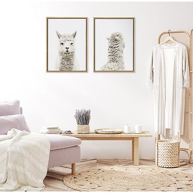 Sylvie Alpaca Front and Alpaca Back Framed Canvas Art Set by Amy Peterson Art Studio