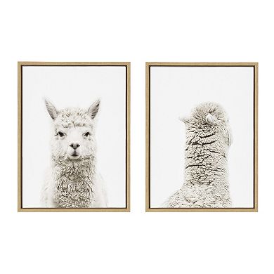 Sylvie Alpaca Front and Alpaca Back Framed Canvas Art Set by Amy Peterson Art Studio