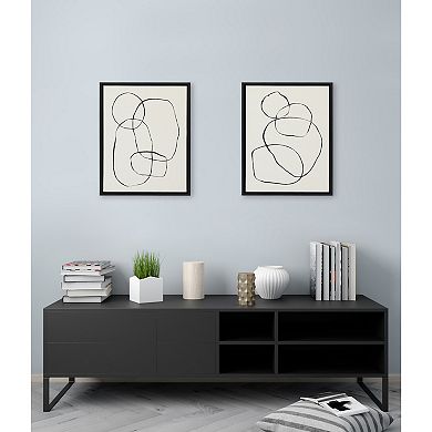 Sylvie Going in Circles Framed Textured Canvas Set by Teju Reval of SnazzyHues 2 Piece 18x24