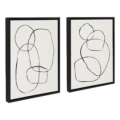 Sylvie Going in Circles Framed Textured Canvas Set by Teju Reval of SnazzyHues 2 Piece 18x24