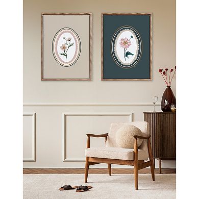 Sylvie Beaded Cosmo in Oval Framed Canvas Art Set by Valerie McKeehan of Lily and Val