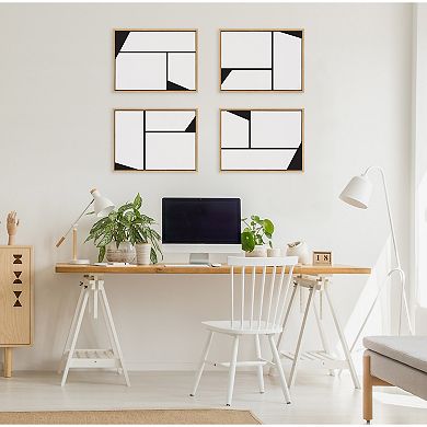 Sylvie Sleek Luxe Minimalist Framed Canvas Art Set by The Creative Bunch Studio