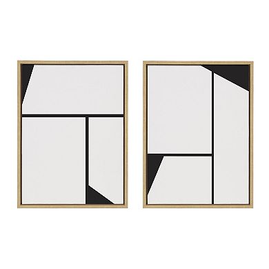 Sylvie Sleek Luxe Minimalist Framed Canvas Art Set by The Creative Bunch Studio