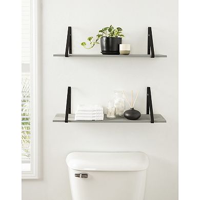 Soloman Wooden Shelves with Brackets 2 Pk-28"