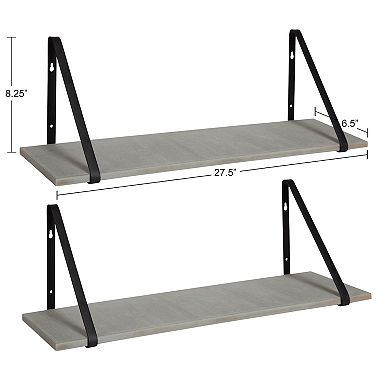 Soloman Wooden Shelves with Brackets 2 Pk-28"