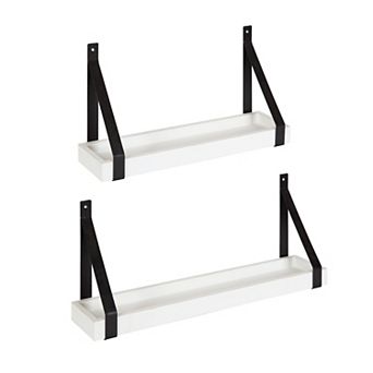 Sudbury Wood and Metal Wall Shelf Set 2 pc