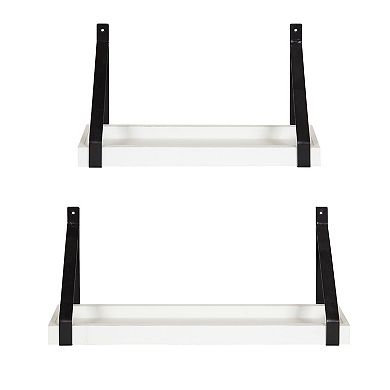 Sudbury Wood and Metal Wall Shelf Set 2 Piece