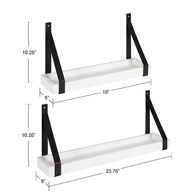 Sudbury Wood and Metal Wall Shelf Set 2 Piece