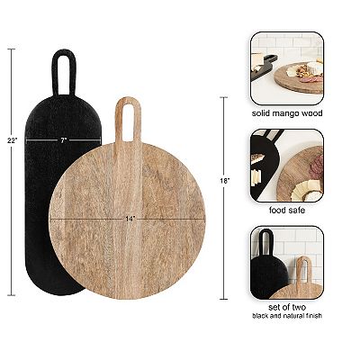 Staven 2 Piece Wood Serving Board Set 2 Piece