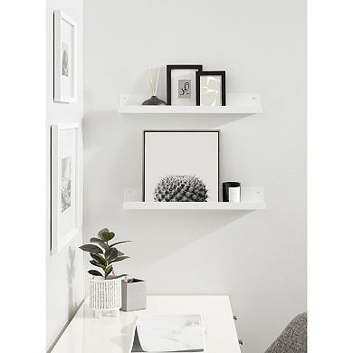 Mezzo Modern Metal Ledge Shelf 2 Piece - 24"
