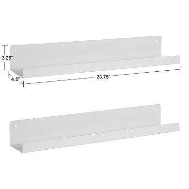 Mezzo Modern Metal Ledge Shelf 2 Piece - 24"