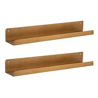 Mezzo Modern Metal Ledge Shelf 2 pc - 24"