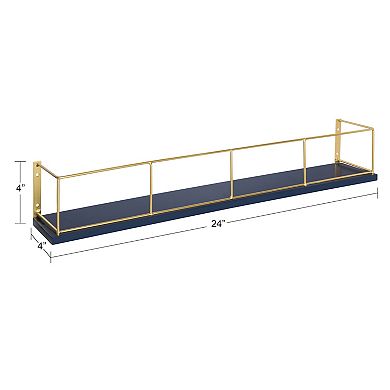 Benbrook Wood and Metal Wall Shelf Set 2pk 24"
