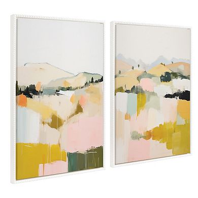 Sylvie Beaded Quaint Vista II and III Framed Canvas Art Set by Amy Lighthall
