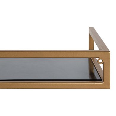 Blex Metal and Glass Wall Shelf 24x8x3