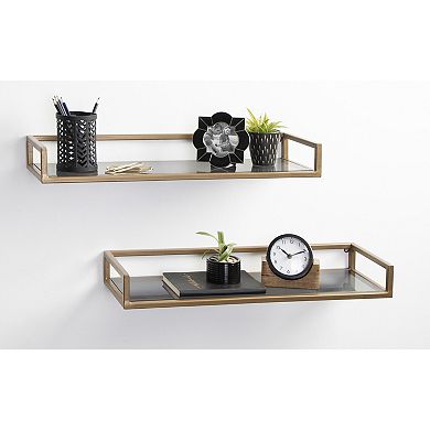 Blex Metal and Glass Wall Shelf 24x8x3