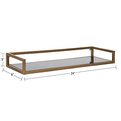 Blex Metal and Glass Wall Shelf 24x8x3